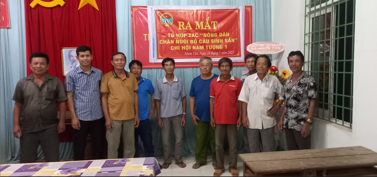 Hội nông dân xã Nhơn Tân ra mắt Tổ hợp tác “Nông dân nuôi bồ câu sinh sản”